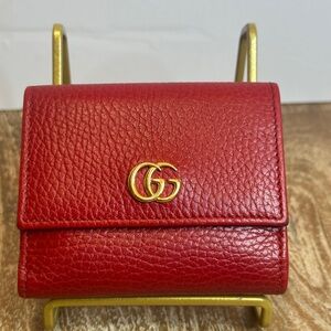 Gucci Crimson Leather Card Holder